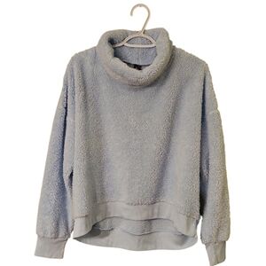 RBX Plush Fleece Sweatshirt -Light Blue -Size XL - Turtleneck, Cropped, High-Low